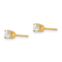 14k 3.75mm CZ stud earrings ,
