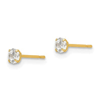 14k 3mm Round CZ Post Earrings ,
