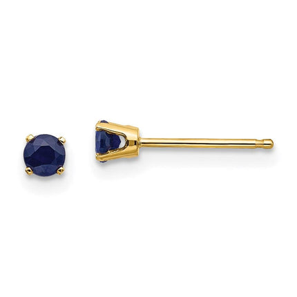14k 3mm September/Sapphire Post Earrings ,