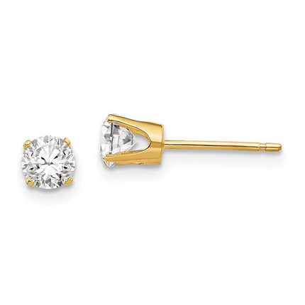 14k 4.25mm CZ stud earrings ,