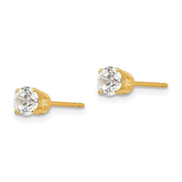 14k 4.25mm CZ stud earrings ,