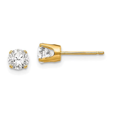 14k 4.5mm CZ stud earrings ,