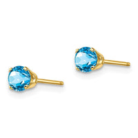 14k 4mm December/Blue Topaz Post Earrings ,