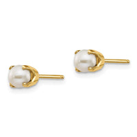 14k 4mm June/FW Cultured Pearl Post Earrings ,