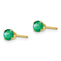 14k 4mm May/Emerald Post Earrings ,