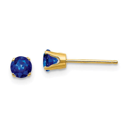 14k 4mm September/Sapphire Post Earrings ,