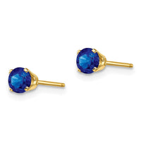 14k 4mm September/Sapphire Post Earrings ,
