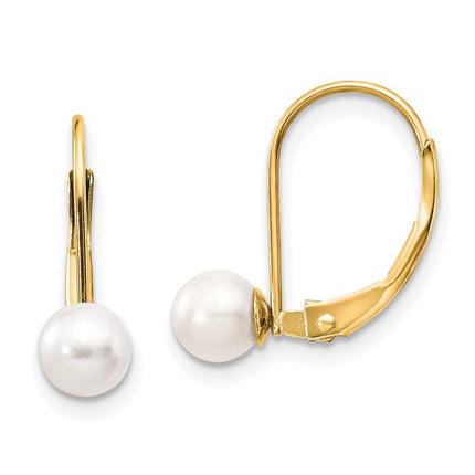 14k 5-5.5mm Pearl Leverback Earring Mounting ,