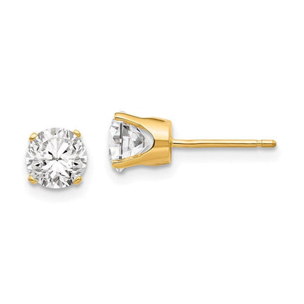14k 5.5mm CZ stud earrings ,