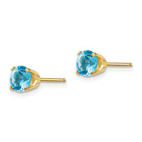 14k 5mm Blue Topaz Earrings - December ,