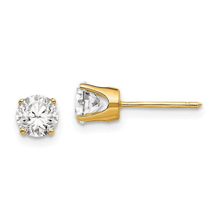 14k 5mm CZ stud earrings ,