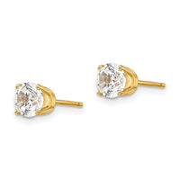 14k 5mm CZ stud earrings ,