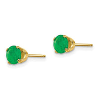 14k 5mm Emerald Earrings - May ,