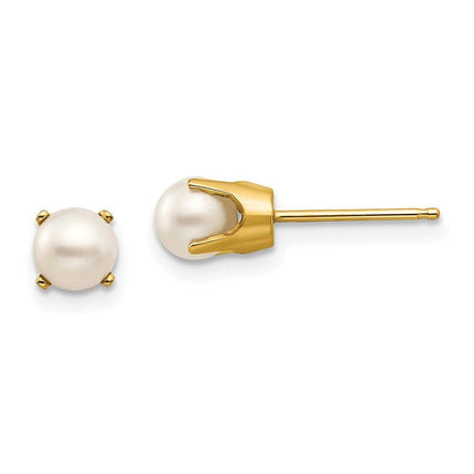 14k 5mm FW Cultured Pearl Earrings-June ,