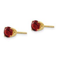 14k 5mm Garnet Earrings - January ,