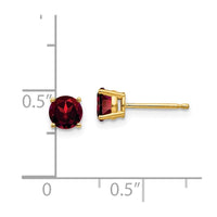 14k 5mm Garnet Post Earrings ,