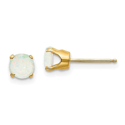 14k 5mm Opal Earrings - October ,