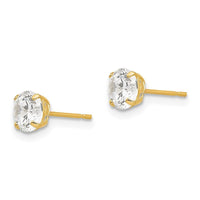 14k 5mm Round CZ Post Earrings ,