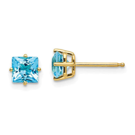 14k 5mm Square Post Earring Mountings No Stones Included No Backs ,