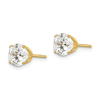 14k 6.5mm CZ stud earrings ,