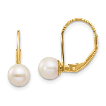 14k 6-6.5mm Pearl Leverback Earring Mounting ,