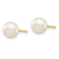14k 6-6.5mm White/Grey/Black Round FWC Pearl 3 pair Stud Post Earrings Set ,