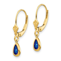14k 6x4mm September/Sapphire Earrings ,