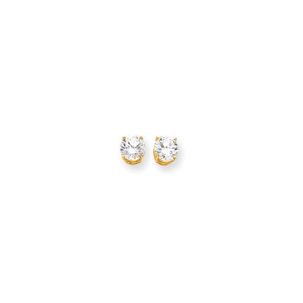 14k 7mm Cubic Zirconia Earrings ,