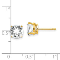 14k 7mm Cubic Zirconia Earrings ,