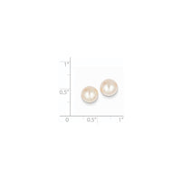 14k 8-9mm Pink Button FW Cultured Pearl Stud Post Earrings ,