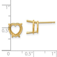 14k 8mm Heart Earring Mountings No Stones Included No Backs ,