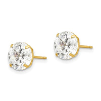 14k 8mm Round CZ Post Earrings ,