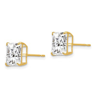 14k 8mm Square CZ Post Earrings ,