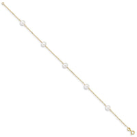 14k 9 inch FW Cultured Pearl Anklet ,