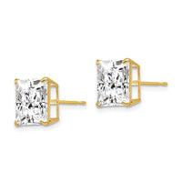 14k 9mm Square CZ Post Earrings ,