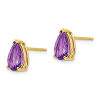 14k 9x6mm Pear Amethyst Earrings ,