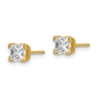 14k AAA Quality Complete Princess-cut Diamond Earring ,
