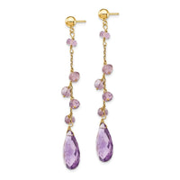 14k Amethyst Dangle Earrings ,