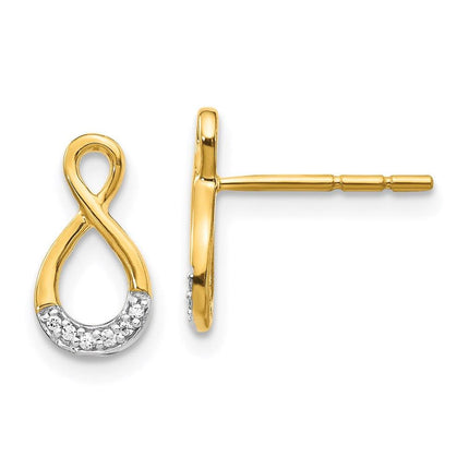 14k & Rhodium Diamond Post Earrings ,