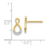 14k & Rhodium Diamond Post Earrings ,