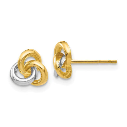 14k & Rhodium Trinity Knot Earrings ,