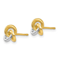 14k & Rhodium Trinity Knot Earrings ,