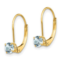 14k Aquamarine Earrings - March ,