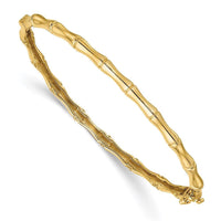 14k Bamboo Design Diamond Bangle ,