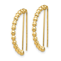 14K Beaded Half Circle Earrings ,