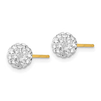 14k Crystal 6mm Post Earrings ,