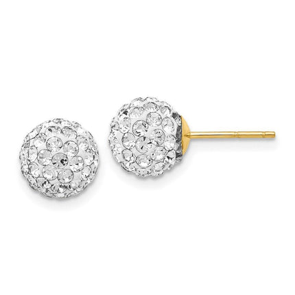 14k Crystal 8mm Post Earrings ,