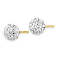 14k Crystal 8mm Post Earrings ,
