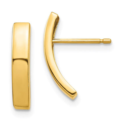 14k Curved Bar Post Earrings ,