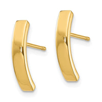 14k Curved Bar Post Earrings ,